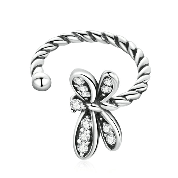 Vintage 925 Sterling Silver Dragonfly Ear Cuff for Women Ear Clip