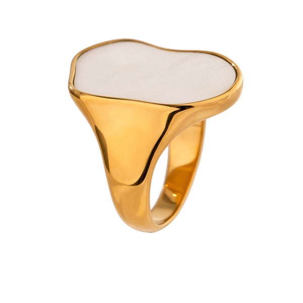 Anillos vintage de concha natural irregular para mujer