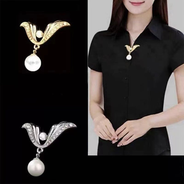 Trendy Rhinestone Brooches Golden Metal Chest Brooch