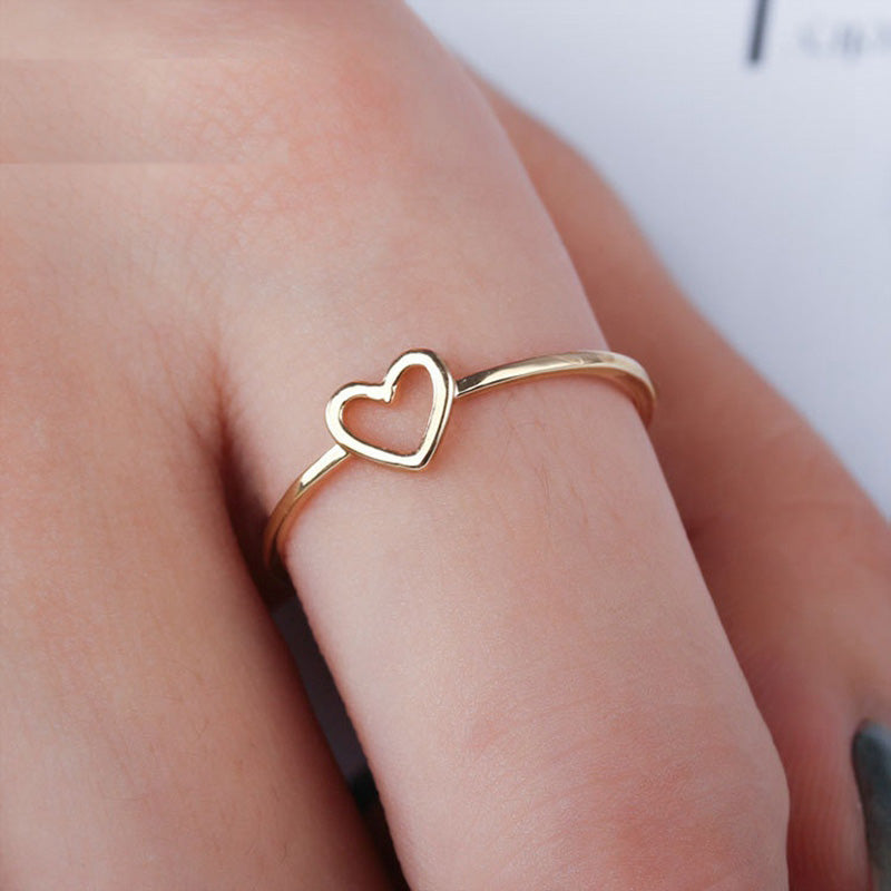 New Fashion High Quality Gold/Silver Color Heart Shaped Wedding Ring for Woman
