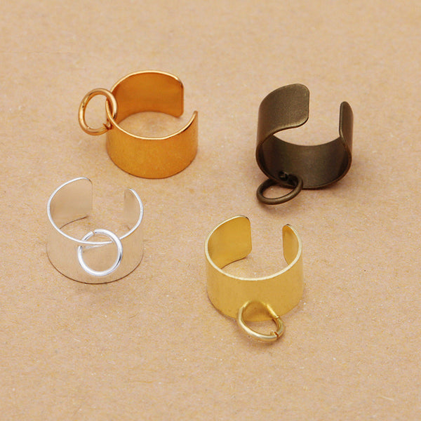 Pendientes de puño de oreja sencillos y sencillos de moda, joyería de puño de oreja chapado en plata de bronce antiguo
