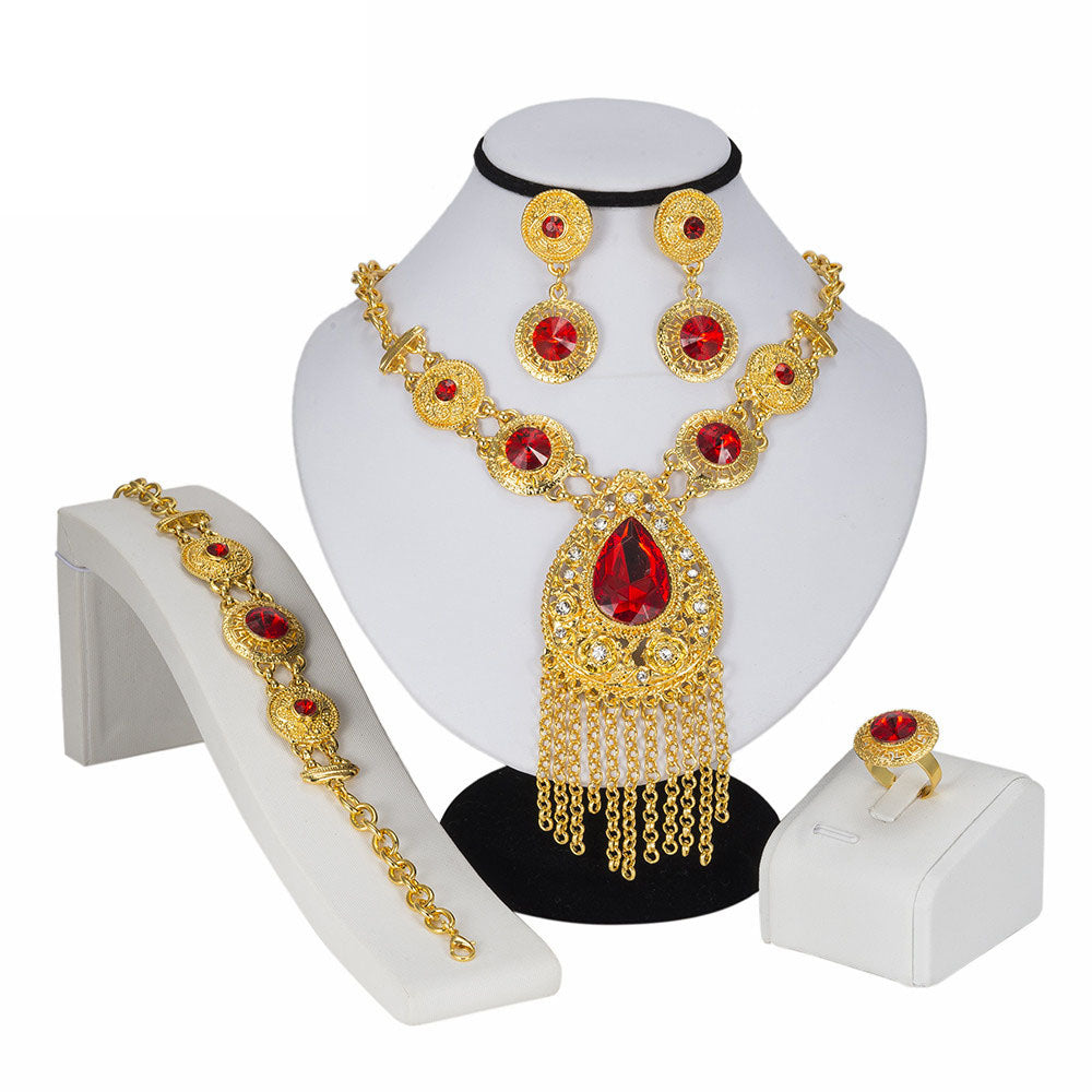 Trendy Necklace Earrings Bracelet Set For Women