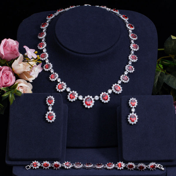 Lujoso conjunto de joyas nupciales de 3 piezas