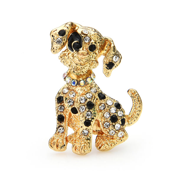 Rhinestone Sitting Dog Brooch Classic Pets Animal Casual Party Brooch