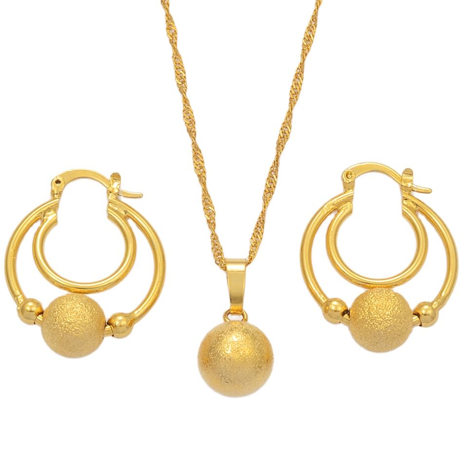 Jewelry Set Ball Pendant Chains and Earrings for Women
