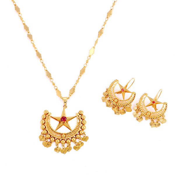 Gold Color Beautiful Ethnic Wedding Luxury Jewelry Sets
