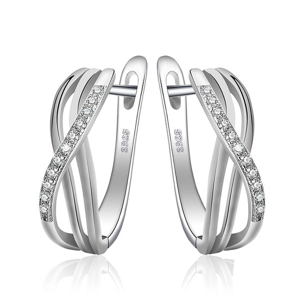 Pendientes de aro de circonita cúbica para novia, de moda, para mujer