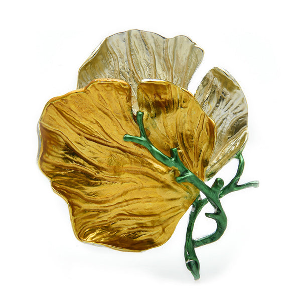 Big Leaves Brooches For Women Enamel 3-color Party Office Brooch