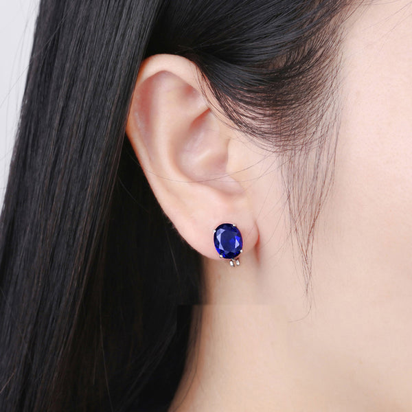 Gemstone Sapphire Clip Earrings