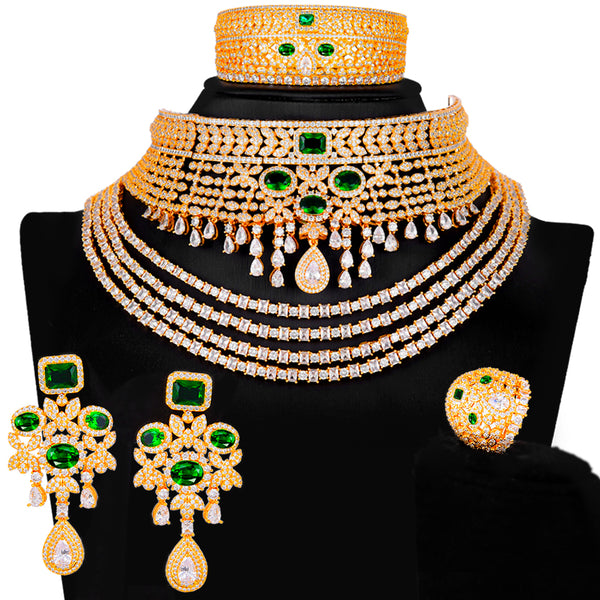 4PCS Luxury Big Chokers African  earings indian jewelry Sets
