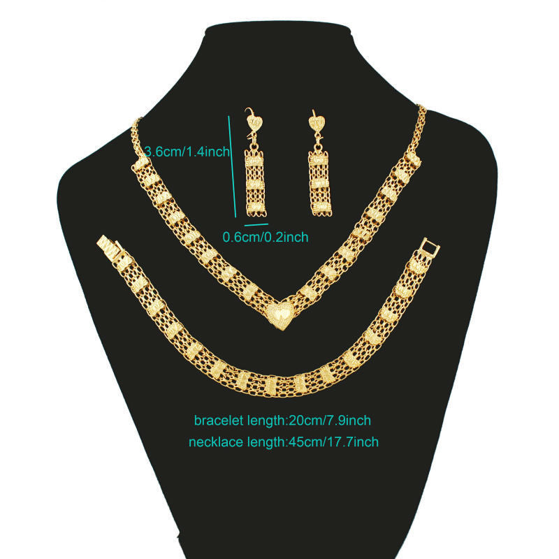 Gold Filled Necklace Earring Bracelet Jewelry Sets