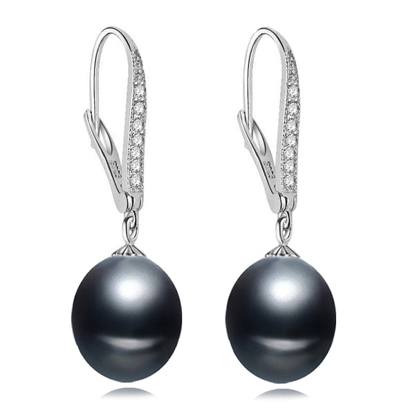 Pendientes de perlas de agua dulce con clip, pendientes de perlas auténticas para mujer