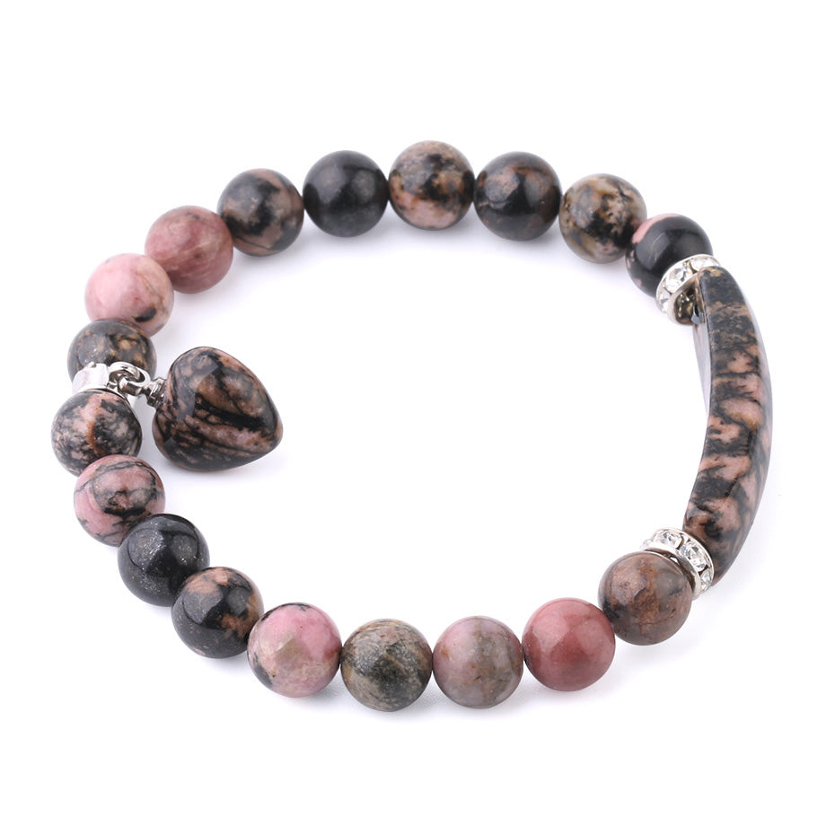 Natural Gem Stone Rhodonite Beads Bracelets