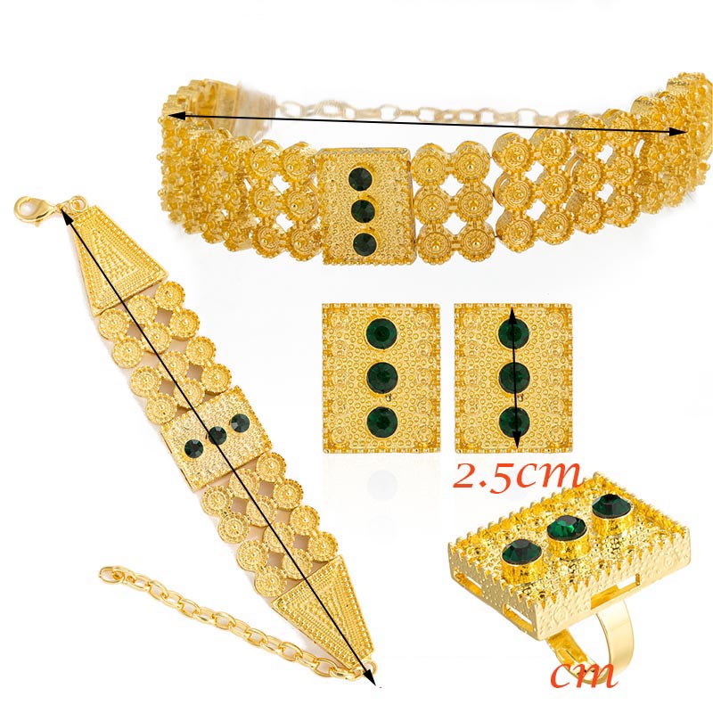 Colored Stone Chokers Necklace/Earrings/Ring/Bracelet Jewelry sets