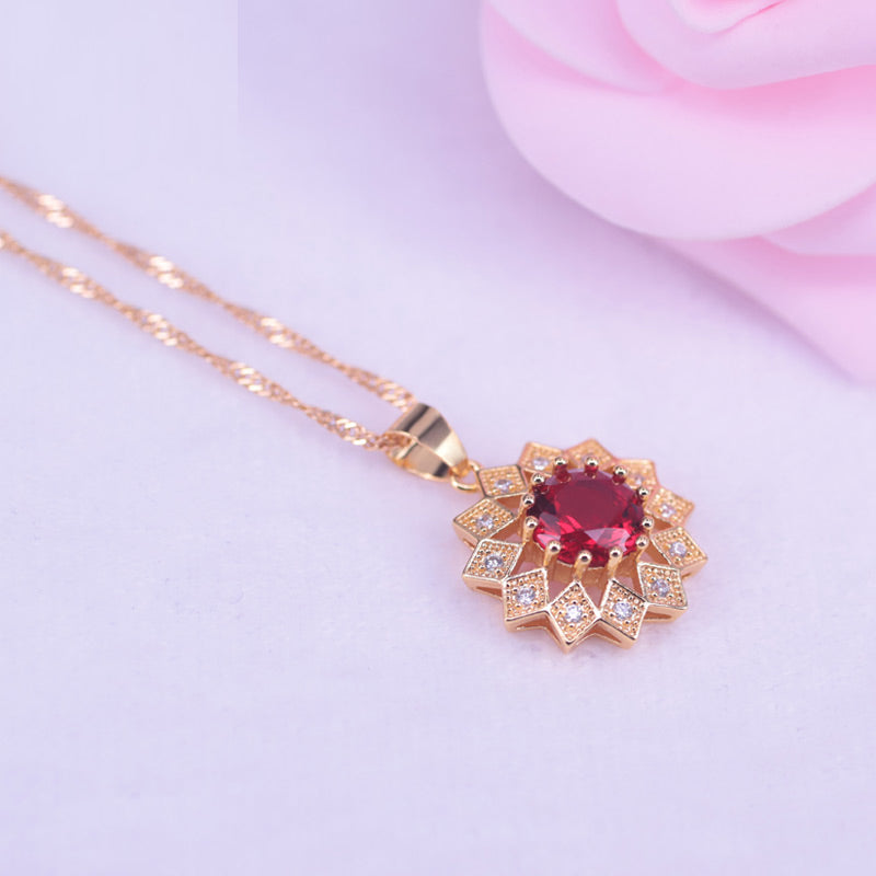 Romantic Wedding Jewelry Flower Necklace and Earring set