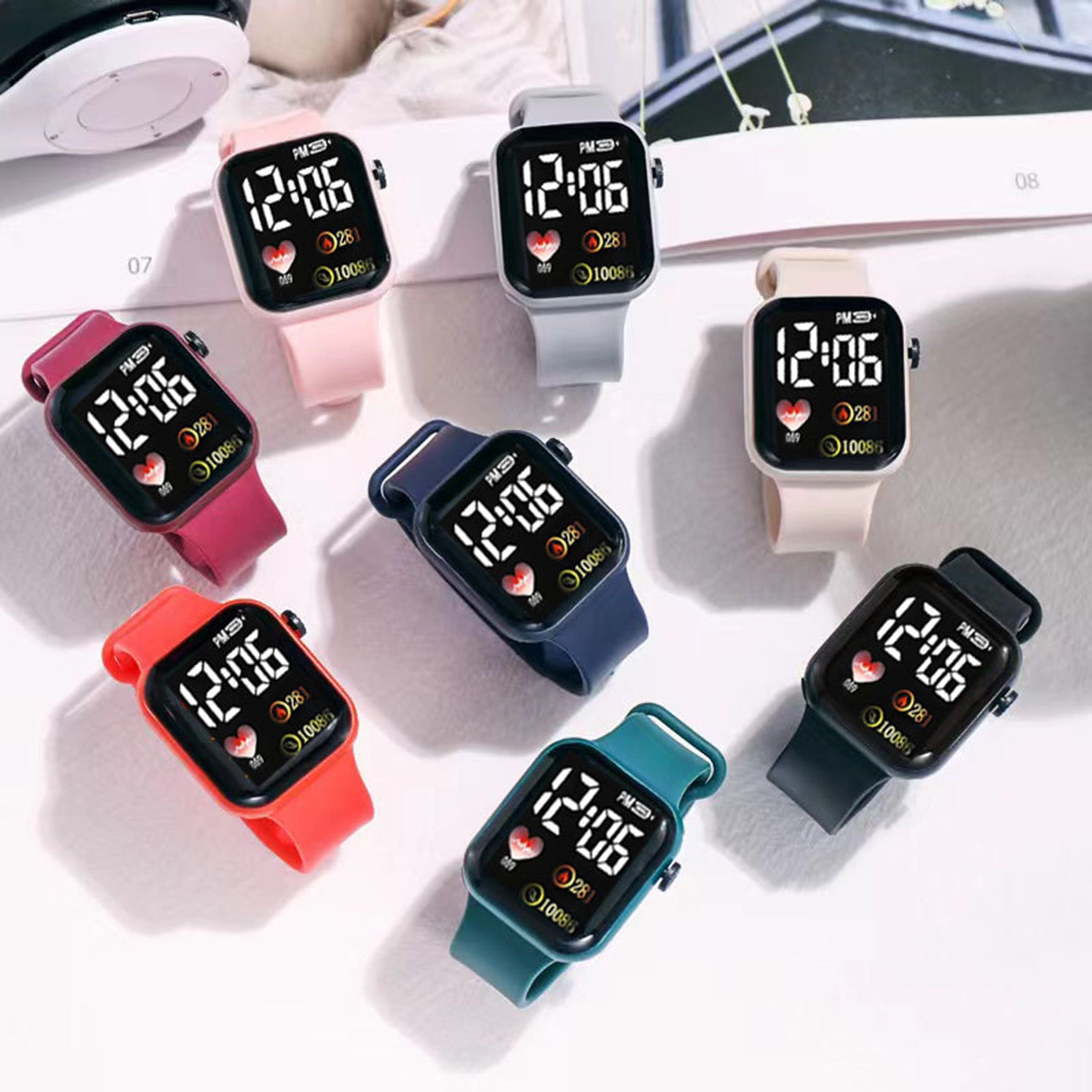 Fashion Rectangle Dial Stainless Steel Net Strap Quartz Wrist Watch