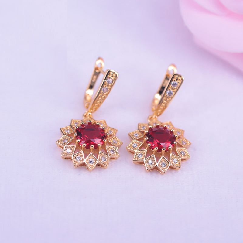 Romantic Wedding Jewelry Flower Necklace and Earring set