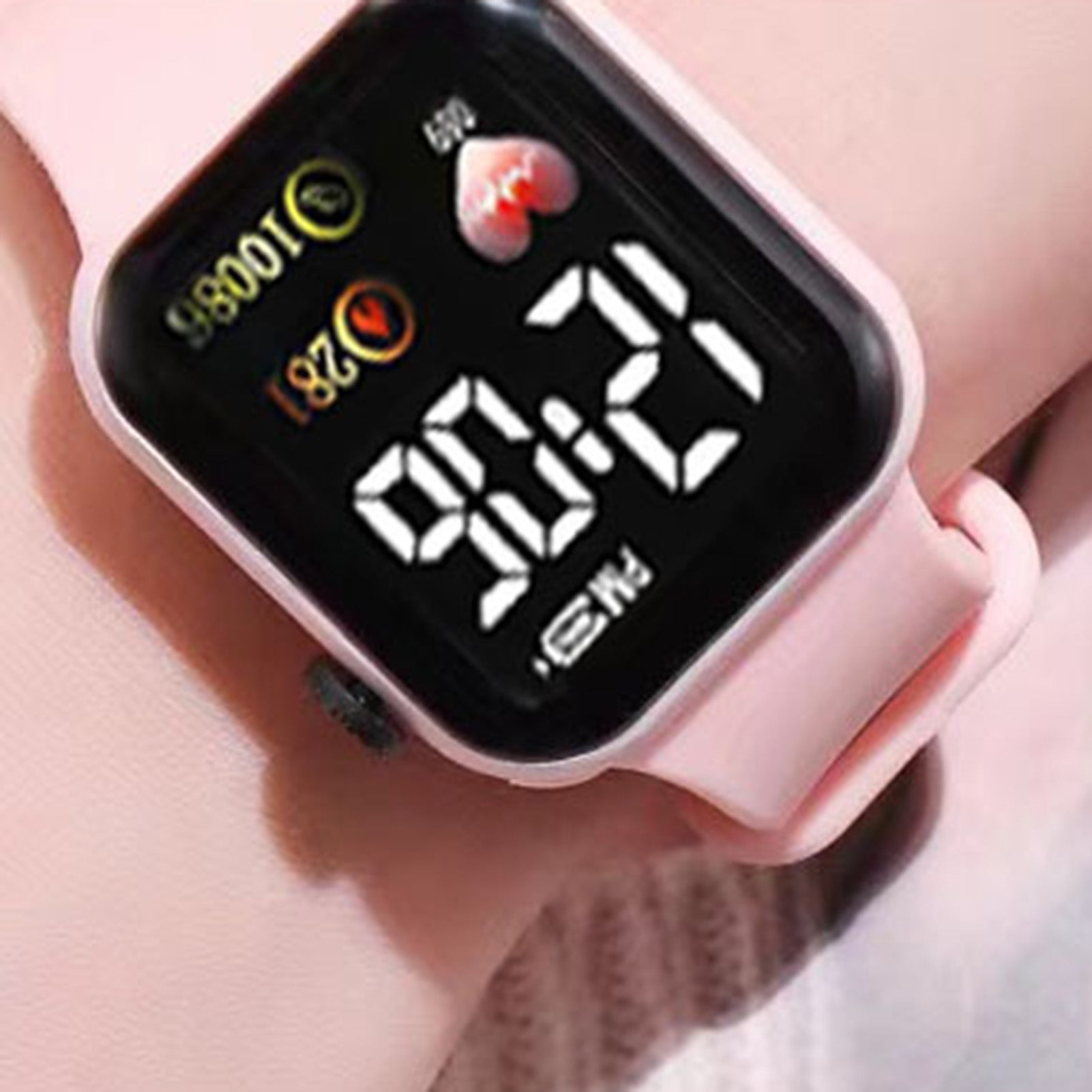 Fashion Rectangle Dial Stainless Steel Net Strap Quartz Wrist Watch