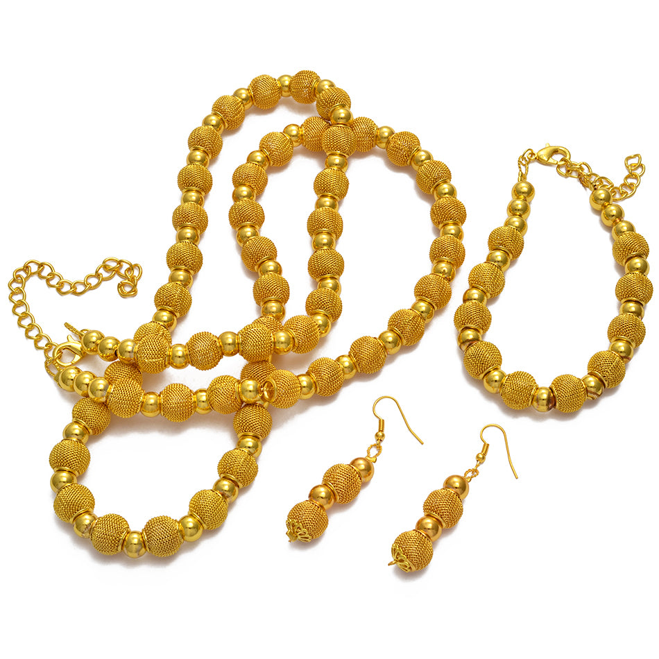 Fashion Gold Color Ball Earring Jewelry Party sets