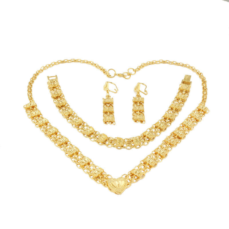 Gold Filled Necklace Earring Bracelet Jewelry Sets