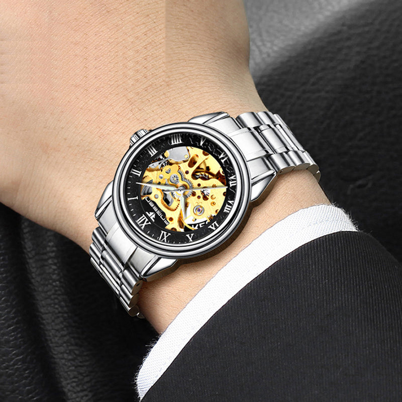 Couple Steel Mechanical Wrist Watch for Men and Women