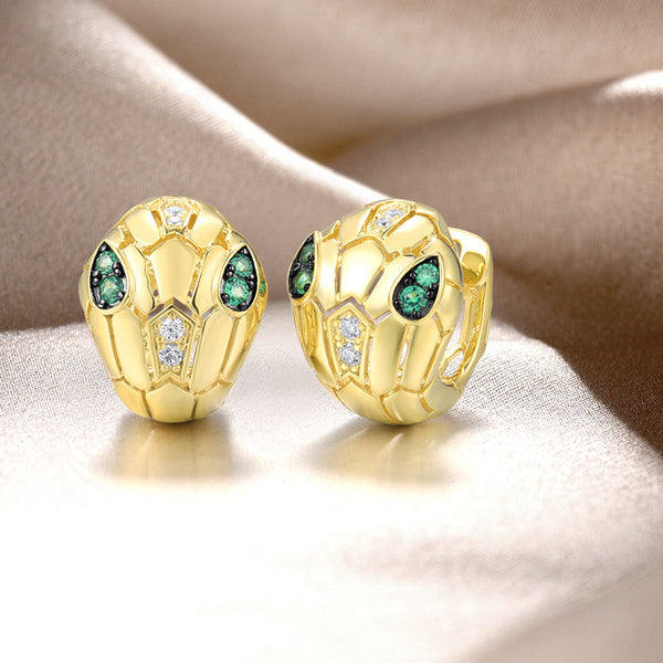 925 Sterling Silver Sparkling Green Spinel White CZ Earrings