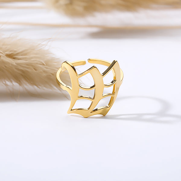 Anillo de acero inoxidable con letra inicial para mujer