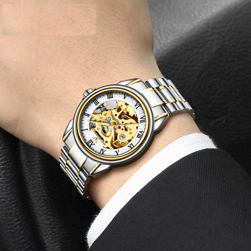 Couple Steel Mechanical Wrist Watch for Men and Women