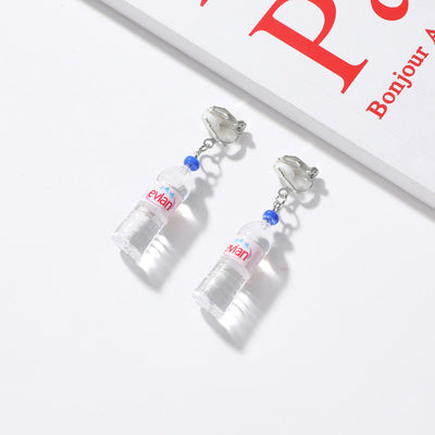 Korean Geometric Long Pearl Clip on Earrings Without Piercing