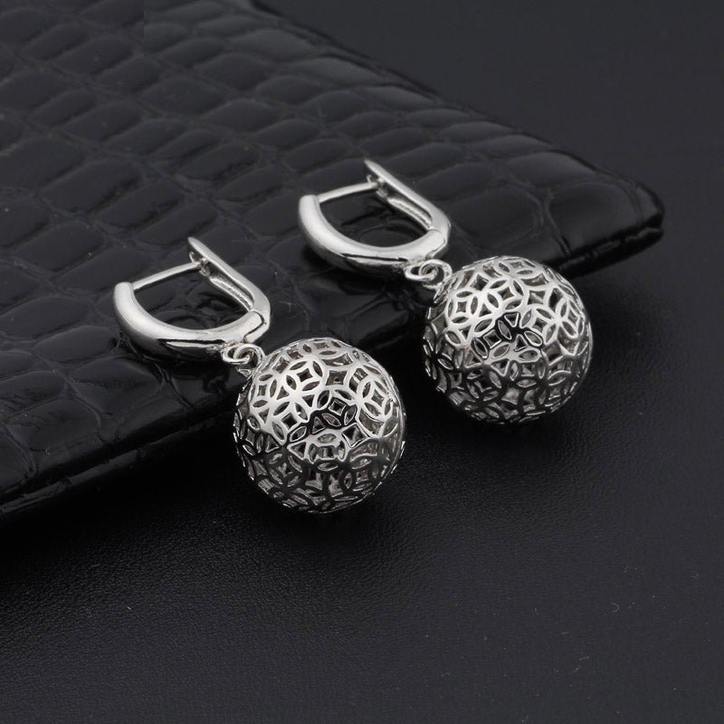 Round Cutout Earrings Necklace Pendant Elegant earrings  Jewelry Set