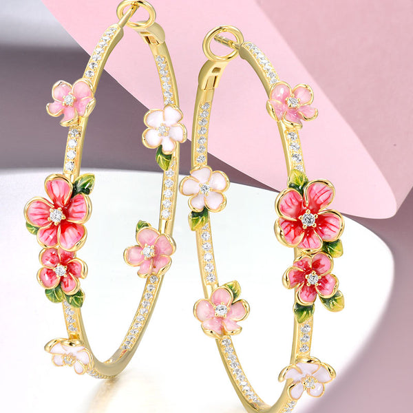 Pendientes de aro de plata de ley 925 para mujer, coloridos