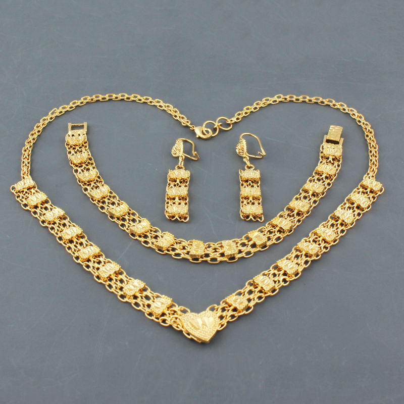 Gold Filled Necklace Earring Bracelet Jewelry Sets