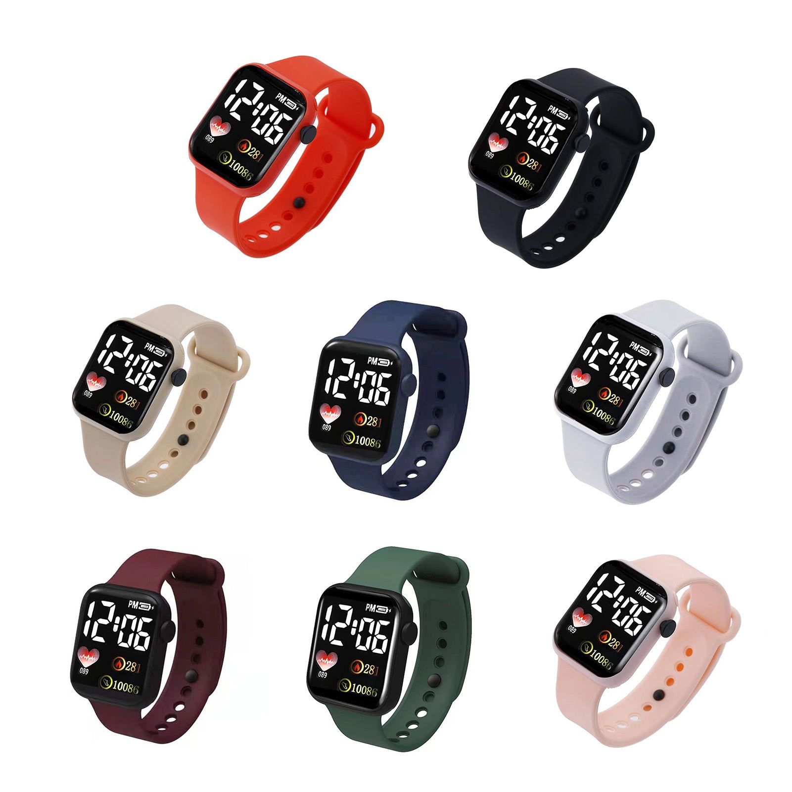 Fashion Rectangle Dial Stainless Steel Net Strap Quartz Wrist Watch