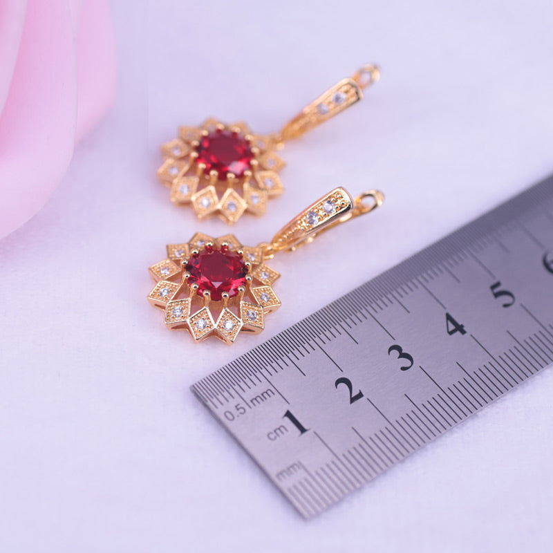 Romantic Wedding Jewelry Flower Necklace and Earring set