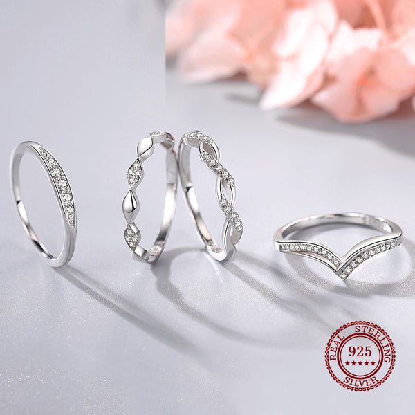 Anillos asimétricos de moda en plata de ley 925