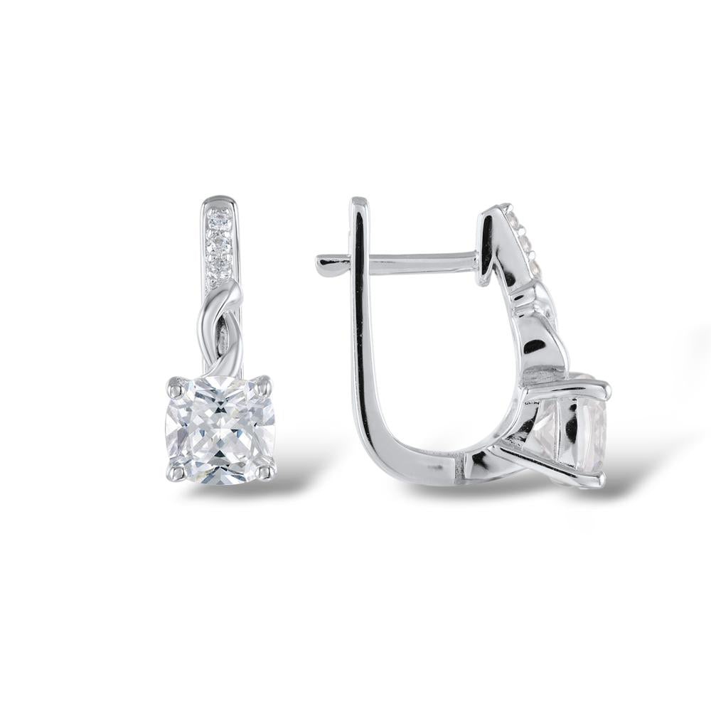 Silver 925 with Stones Cubic Zirconia Silver Earrings