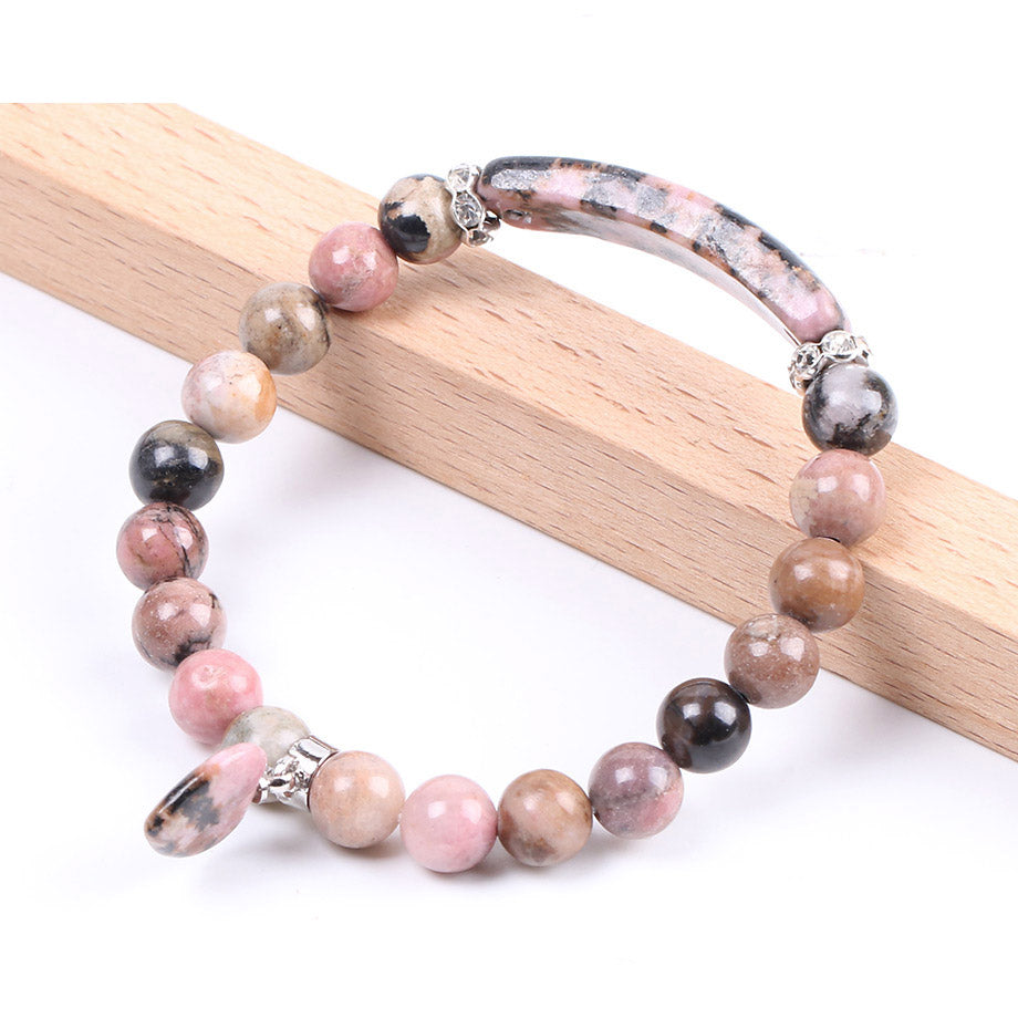 Natural Gem Stone Rhodonite Beads Bracelets