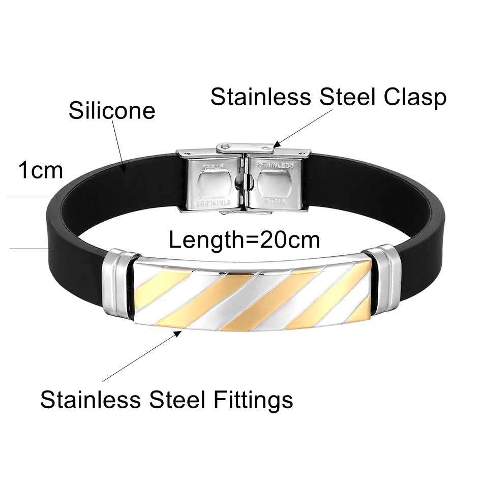 Hot Sale Geometric Stripe Cuff Silicone Bracelet