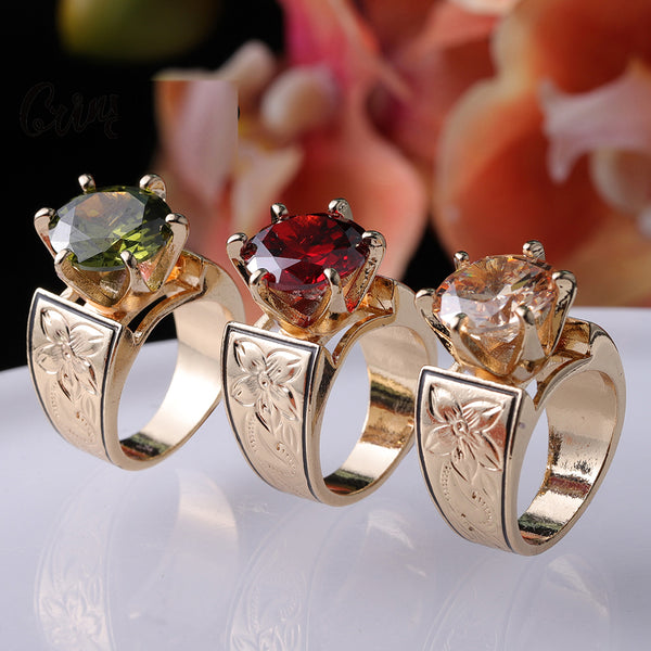 Hawaiian Diamond Rings Women's Polynesian High Quality Colorful Ring