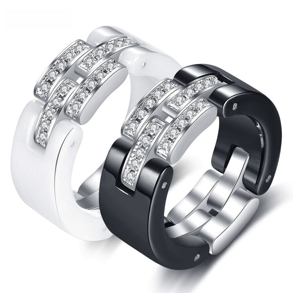 Middle Layer flexible  White Black Ceramic Rings