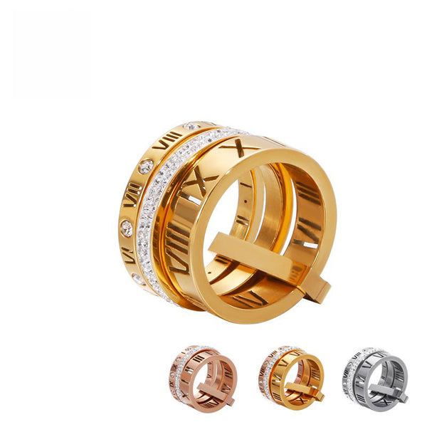 Roman Numerals Engagement Wedding Rings For Women