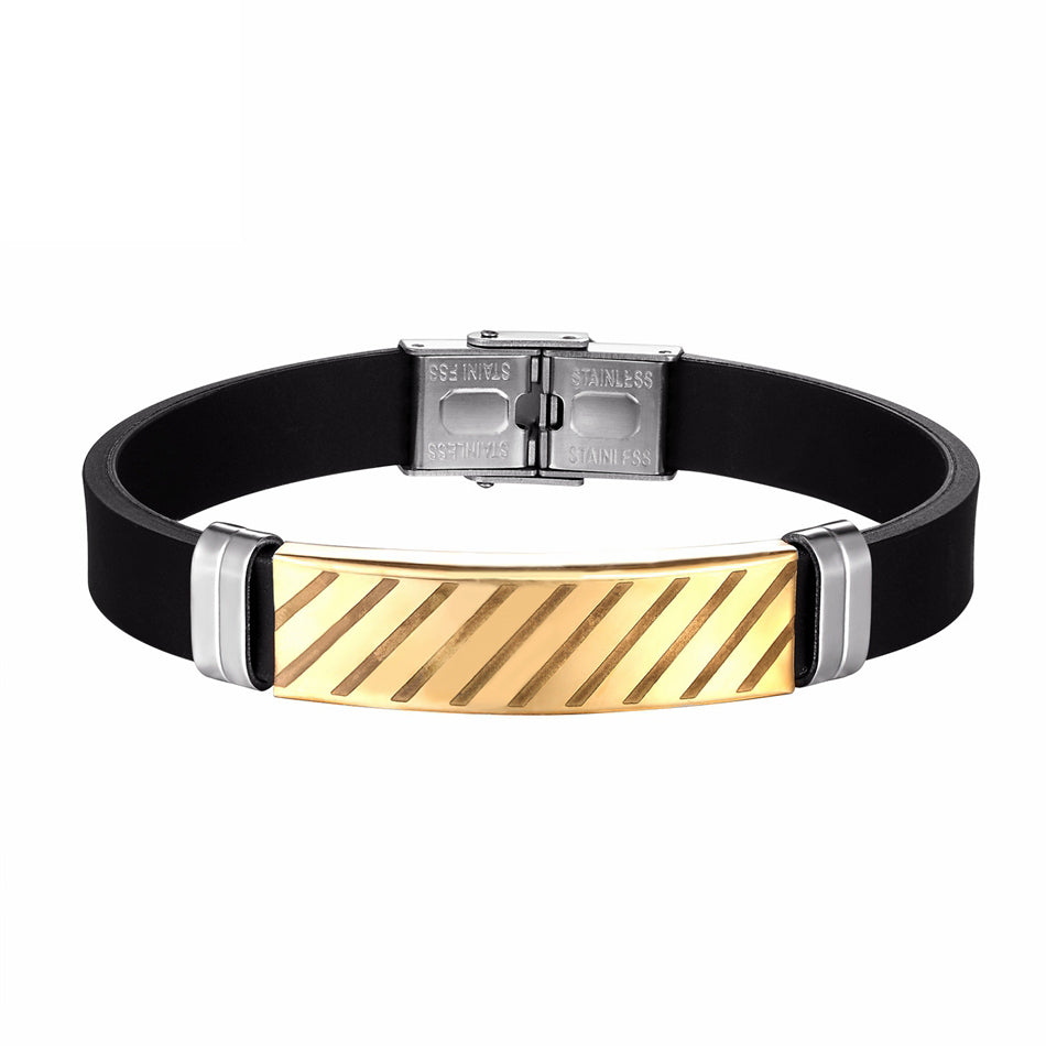 Hot Sale Geometric Stripe Cuff Silicone Bracelet