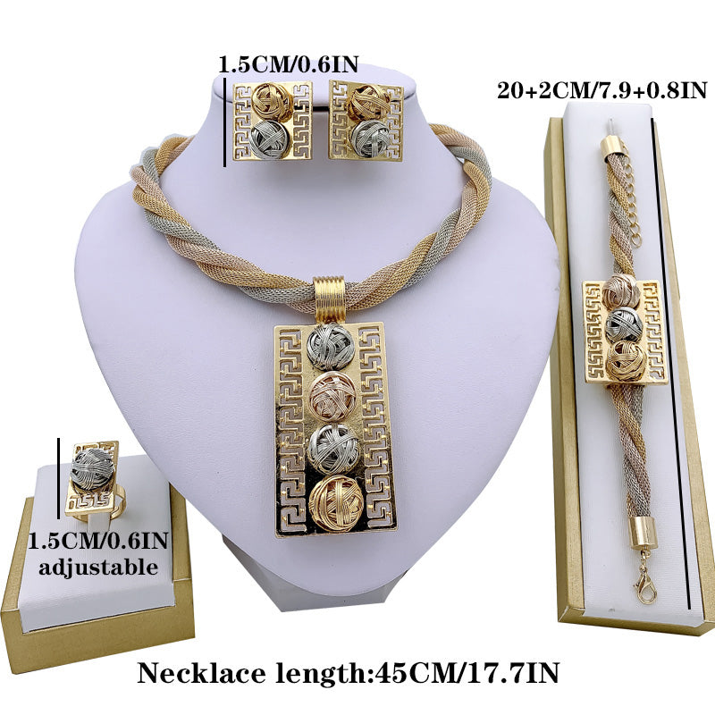 Tassel Bridal Wedding Necklace Bracelet Earrings Ring Sets