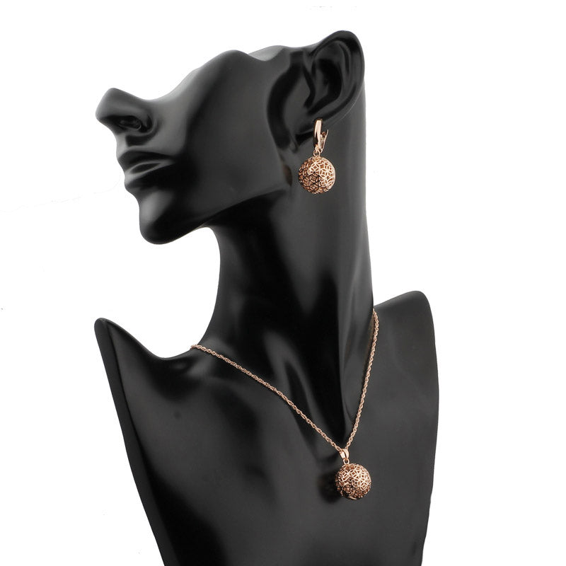 Round Cutout Earrings Necklace Pendant Elegant earrings  Jewelry Set