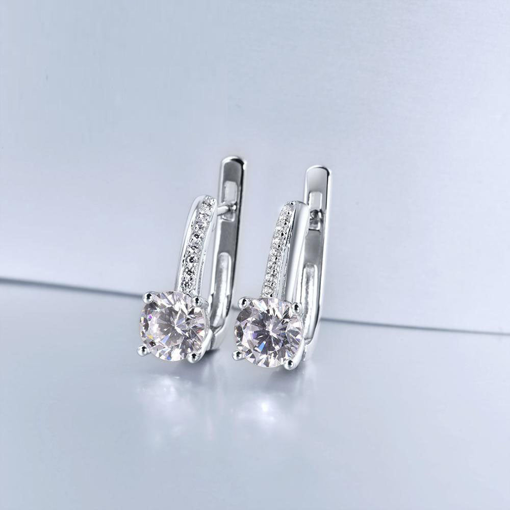 925 Sterling Silver Sparkling White Cubic Zirconia  Silver Earrings
