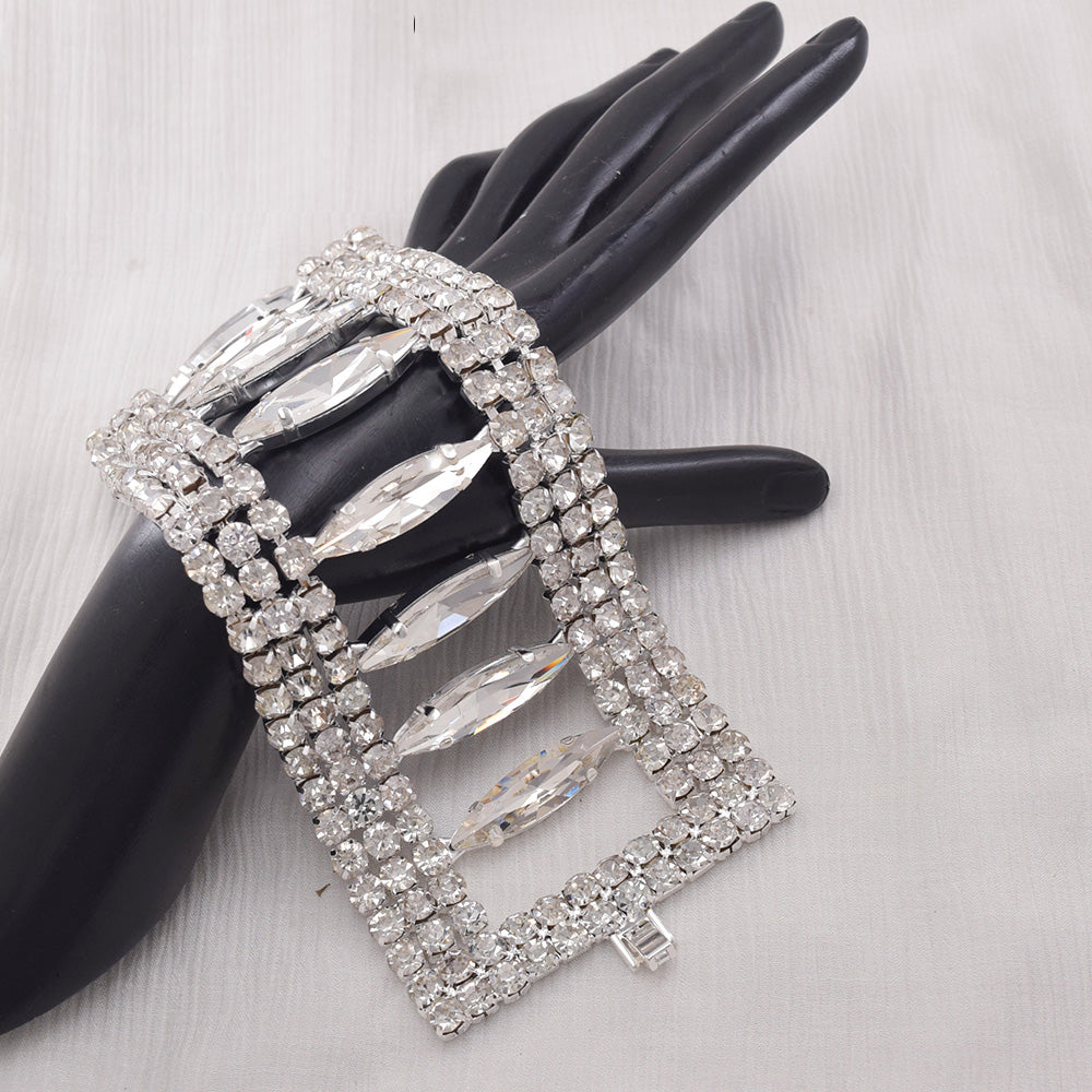 7CM Width Super Flash Gem Bracelet for Women Wedding Jewelry
