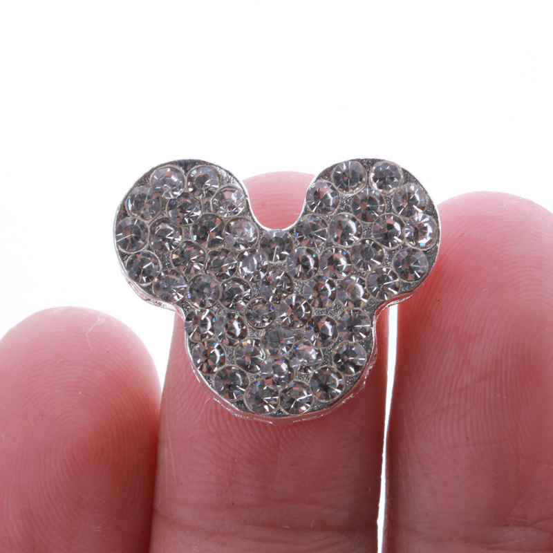 50PCS 20*23MM High Quality Crystal Silver Mouse Buttons