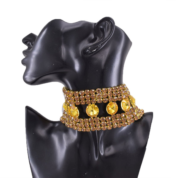 Height Bright Top Golden Collar Jewelry for Women Choker Necklace