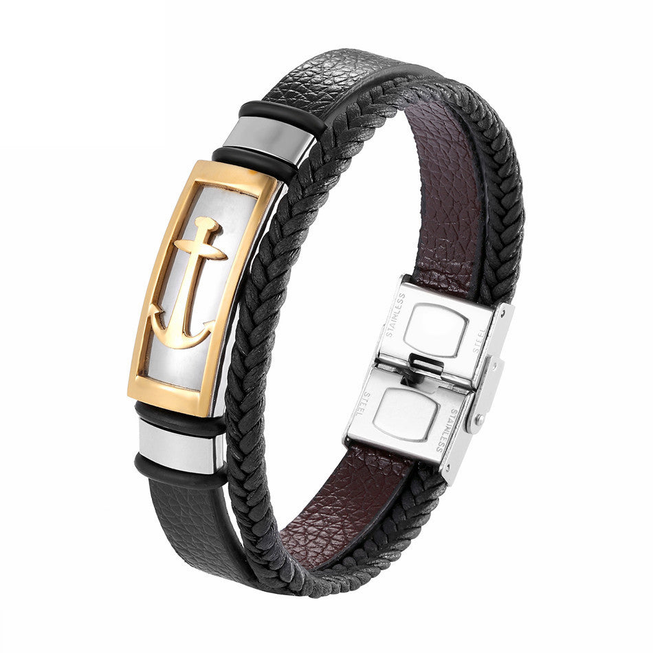 Vintage Cross Bracelet Men's Charm Jewelry Religious Bracelet