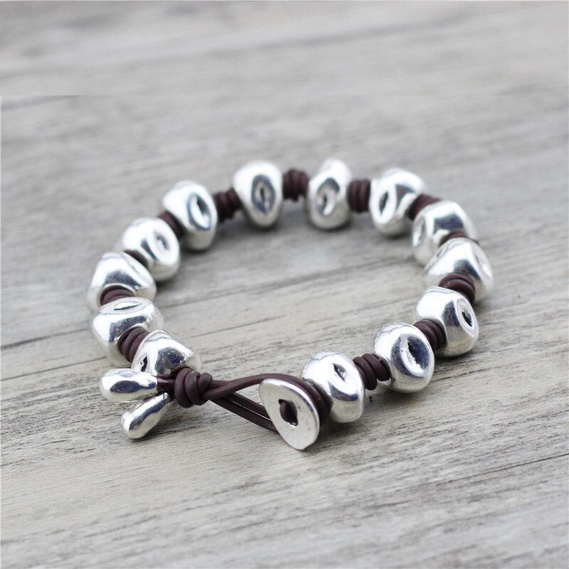 Handmade Wrap Retro Braided Tribal Wristbands Leather Bracelet